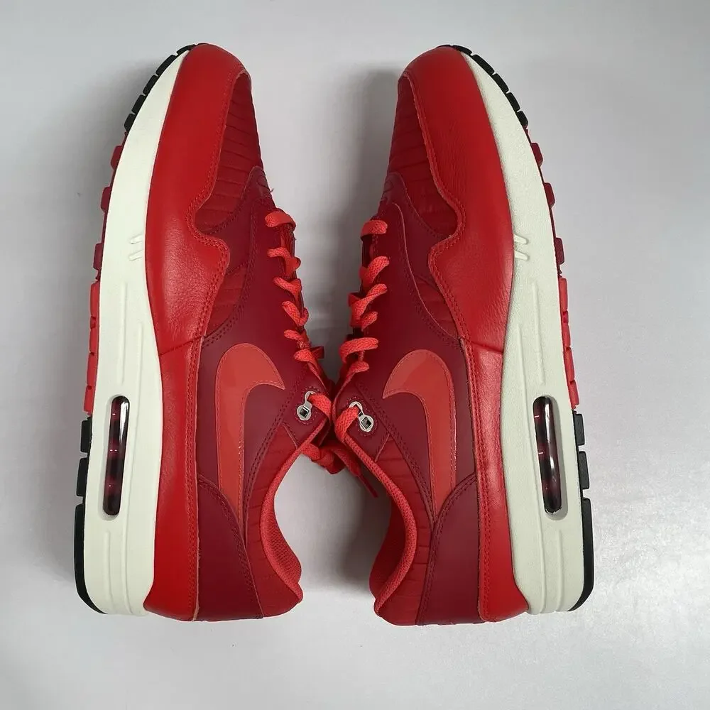Nike Air Max 1 Gym Red Crimson HQ3607 687 Size 15 White Low Top Sneaker Summer